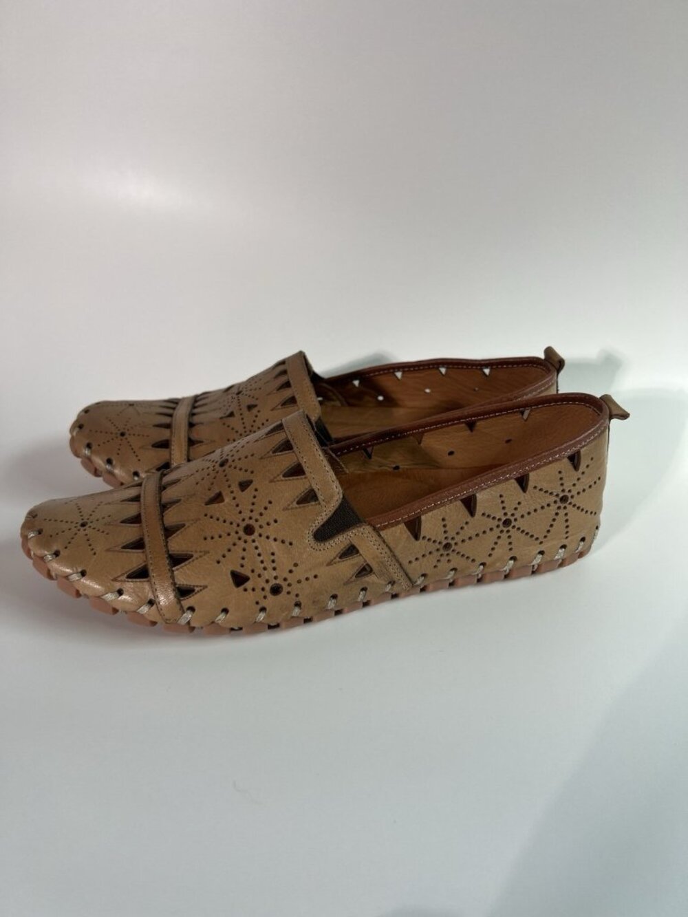 Spring Step Fusaro Flats Loafers Slip On Leather Shoes Brown Made Turkey Sz 40 - Picture 13 of 14